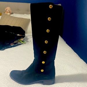 Black suede embellished boot . Vince Camuto size 8m